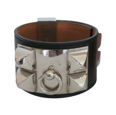 Hermes CDC black bracelet with PHW