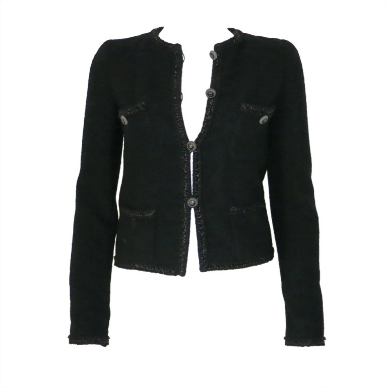 Chanel Iconic Little Black Tweed Jacket