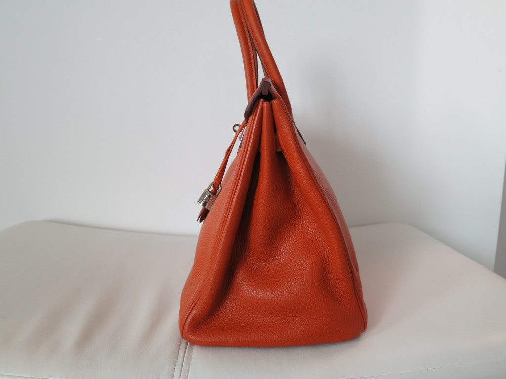 Women's Hermes Pumpkin Color 35cm Birkin Bag For Sale