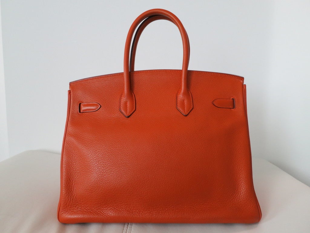 Hermes Pumpkin Color 35cm Birkin Bag For Sale 1