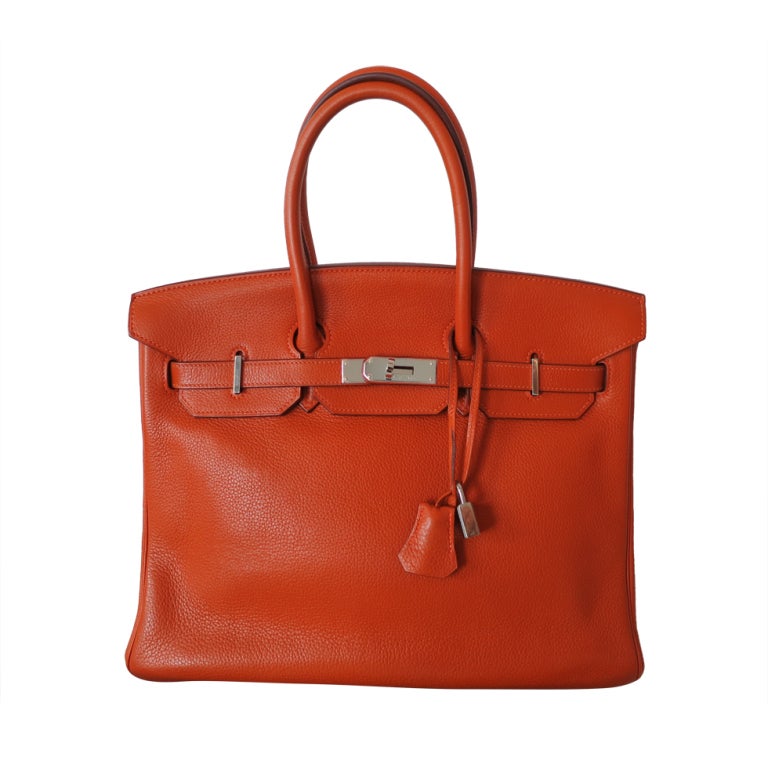 Hermes Pumpkin Color 35cm Birkin Bag For Sale