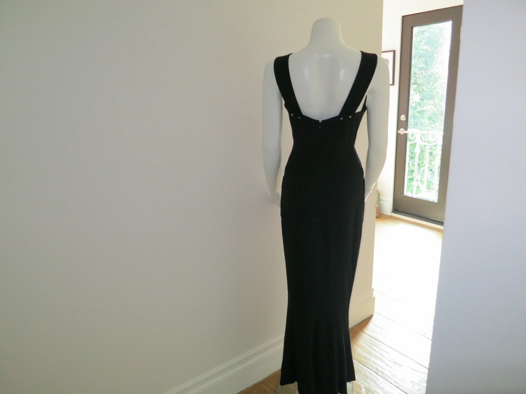 Chanel Classic Black Long Dress For Sale at 1stDibs
