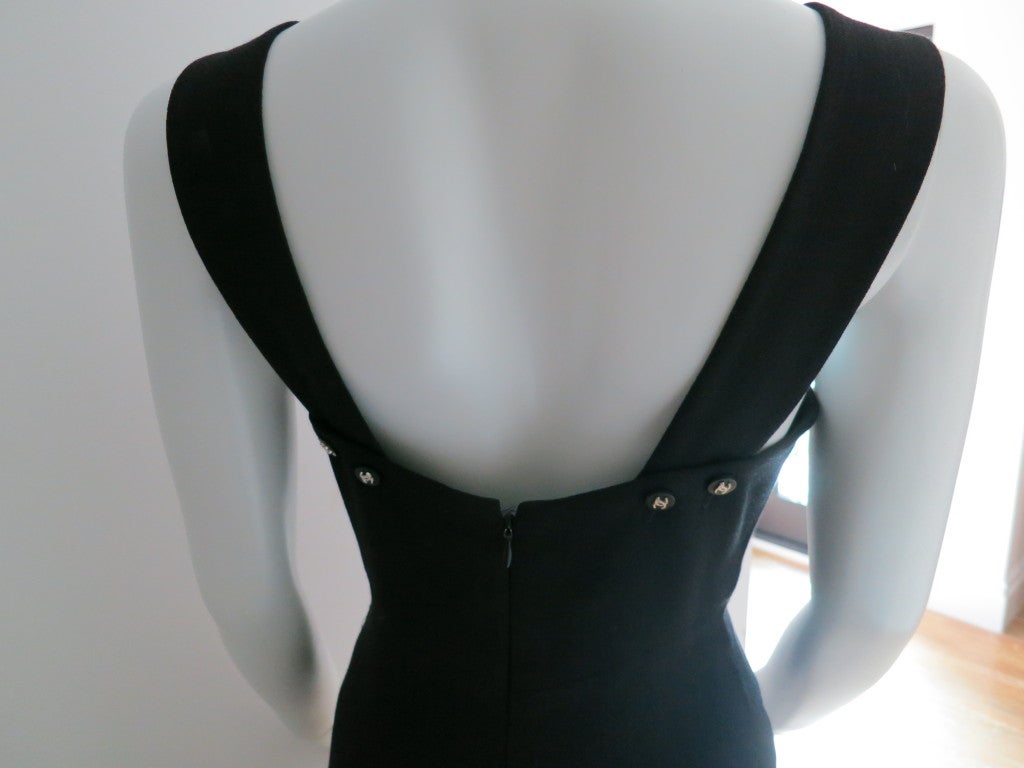 Chanel Classic Black Long Dress For Sale 2