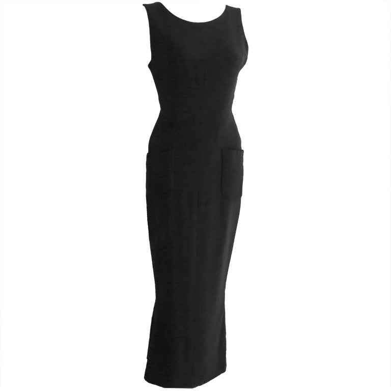 Chanel Classic Black Long Dress For Sale