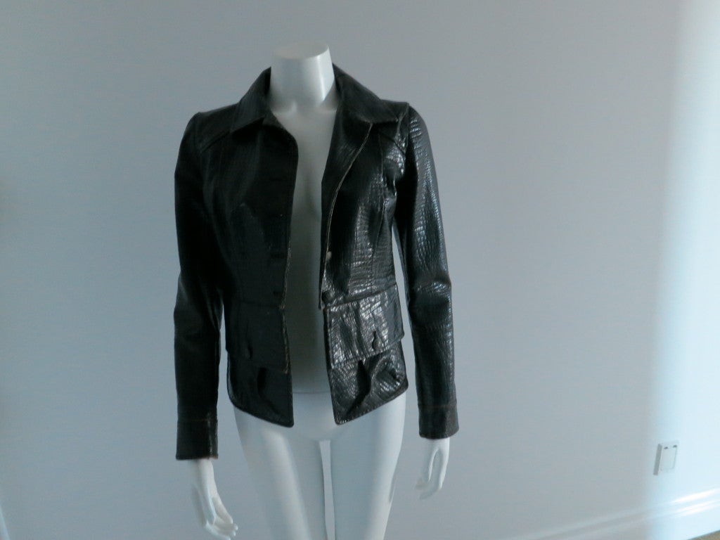 Women's Chanel croc embossed leather Jacket/Rock at the Met