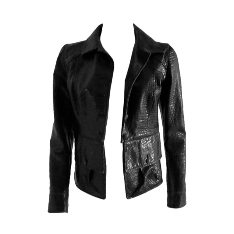Chanel croc embossed leather Jacket/Rock at the Met