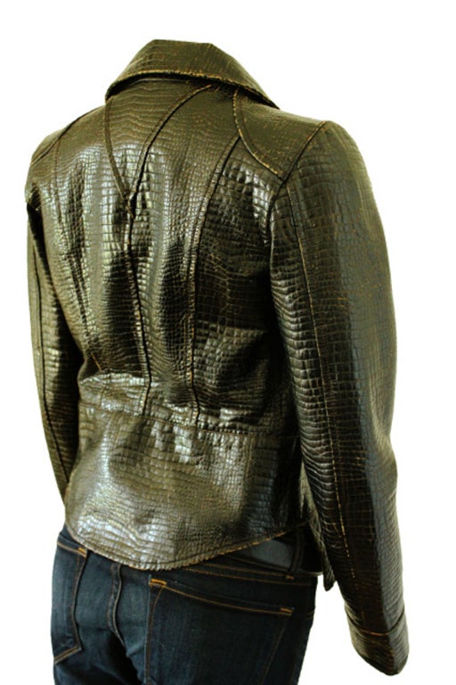 Women's Chanel croc embossed leather Jacket