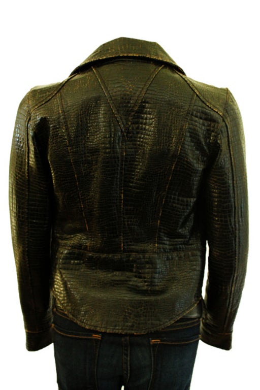 Chanel croc embossed leather Jacket 1