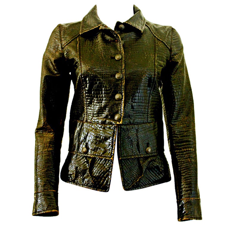 Crocodile Leather Jackets - 10 For Sale on 1stDibs  crocodile jacket, croc  leather jacket, alligator leather jacket