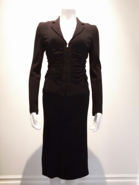 Prada black crepe 3 piece suit