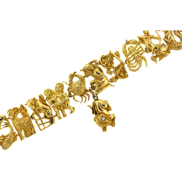 Tiffany Zodiac Sign Gold Bracelet