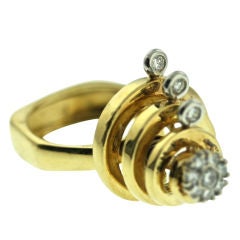 Swinging  1970s Diamond Spinning Ring