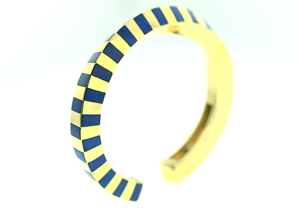 Angela Cummings for Tiffany Inlaid Lapis Bangle Bracelet