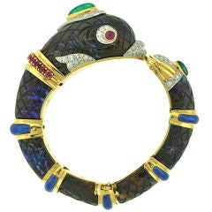 Magnificent David Webb Opal Matrix Gem-Set Dolphin Bracelet
