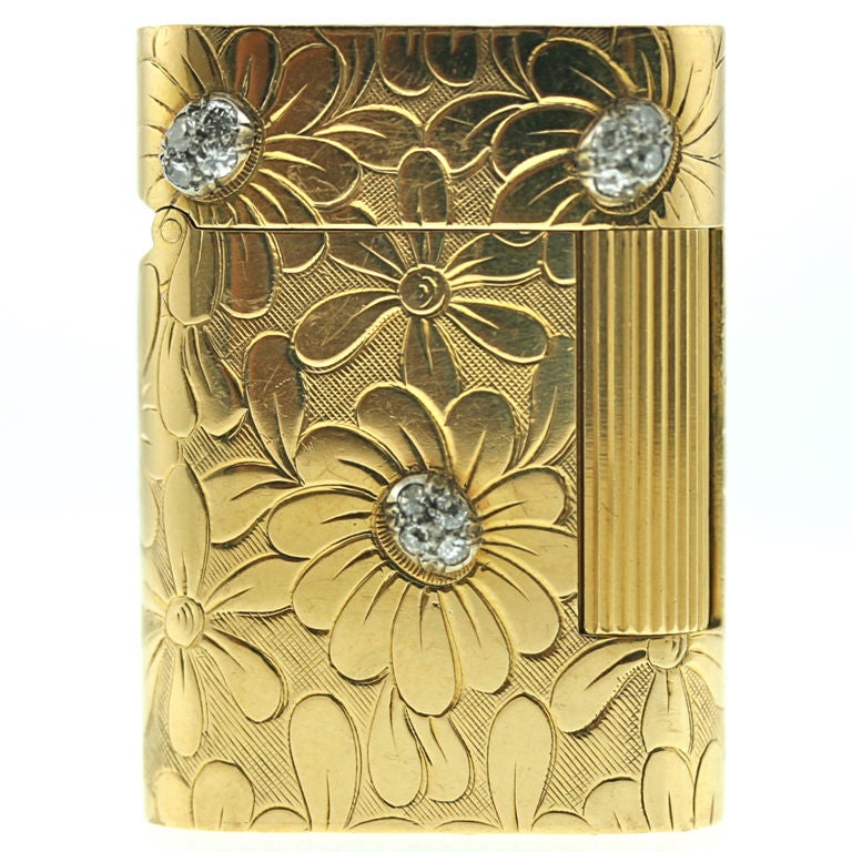 Van Cleef & Arpels "Marguerite" Gold & Diamond Lighter