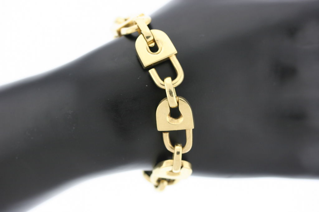 Women's Whimsical Asprey Padlock Link Gold Bracelet