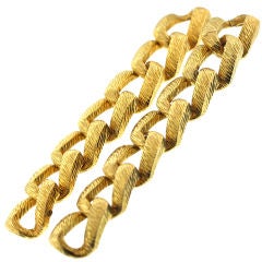 Wander France Pair of Wide Gold Link Bracelets