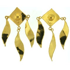 Superb Jean Mahie Artistic Gold Earrings