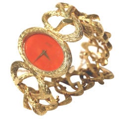 Fabulous 1970s PIAGET Coral Jewelry Watch