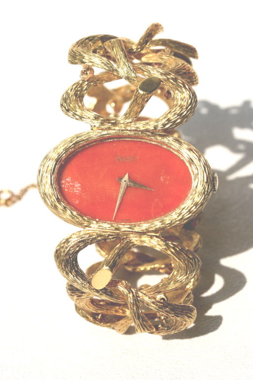 Fabulous 1970s PIAGET Coral Jewelry Watch In Excellent Condition In New York, NY