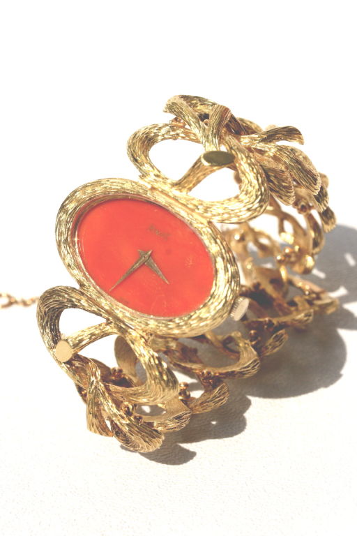 Fabulous 1970s PIAGET Coral Jewelry Watch 1