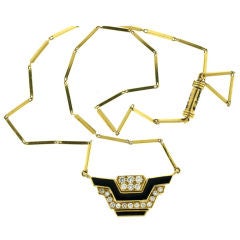 DAVID WEBB Diamond and Enamel Necklace
