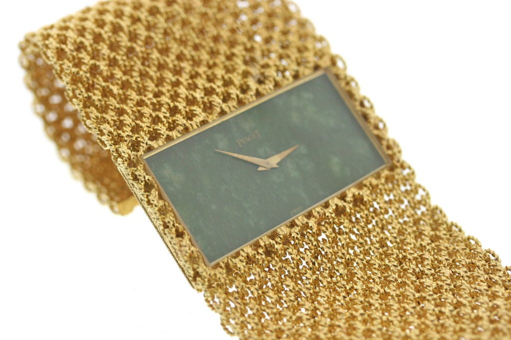 Piaget 18k gold mesh bracelet watch designed as 1.75