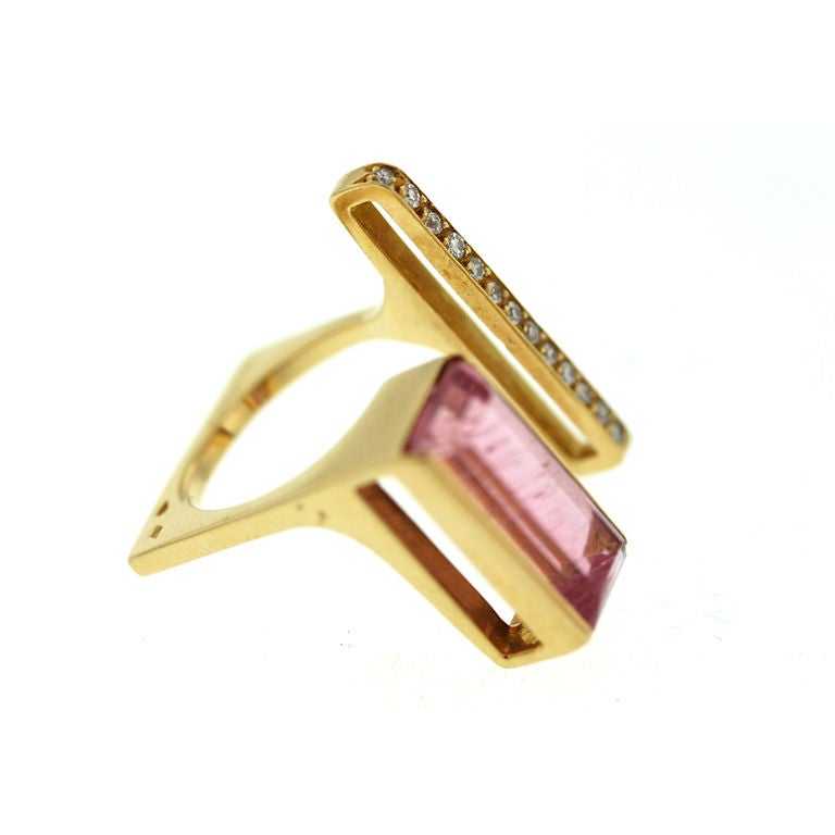 Jean Vendome French Tourmaline and Diamond Ring