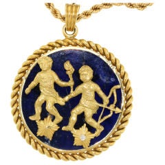 Van Cleef & Arpels 1970s Gemini Zodiac Necklace