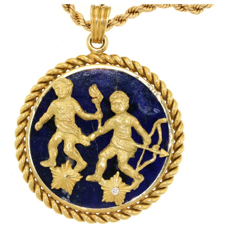 Van cleef and shop arpels zodiac pendant