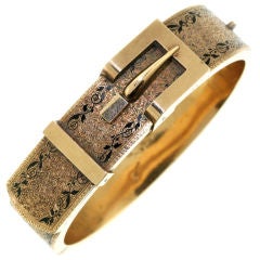 Antique Rose Gold Engraved Buckle Bracelet