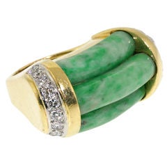 DAVID WEBB Jade and Diamond Ring