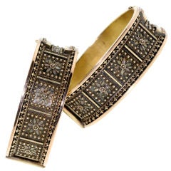 Pair of Antique Beadwork Cuff Bracelets