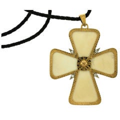 Large Ivory Stylized Cross Pendant
