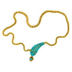 Victorian Gold and Turquoise Serpent Choker