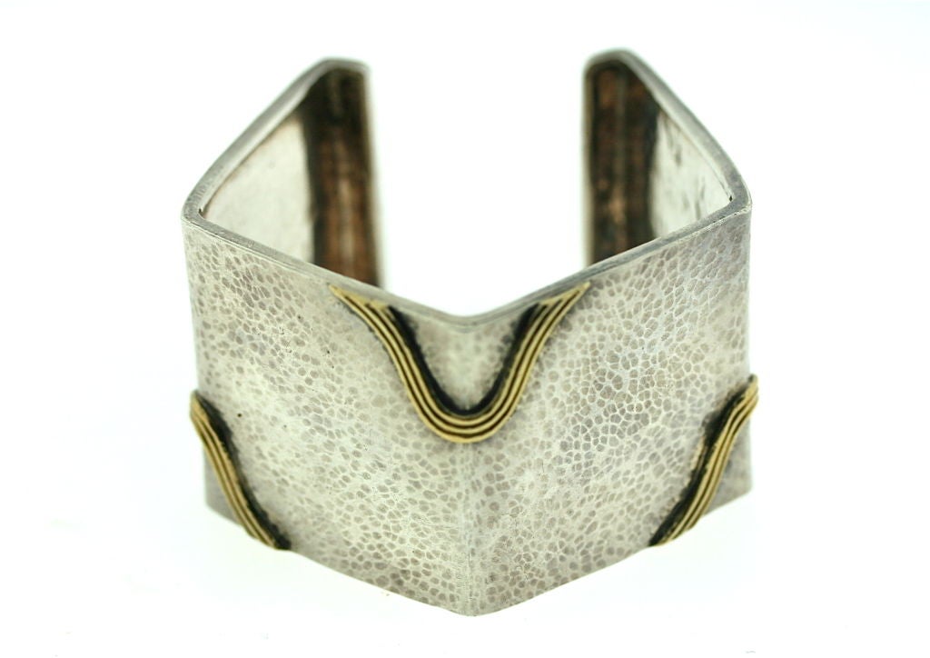 ZOLOTAS Hammered Sterling Silver Gold Cuff