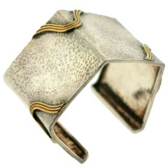 ZOLOTAS Hammered Sterling Silver Gold Cuff