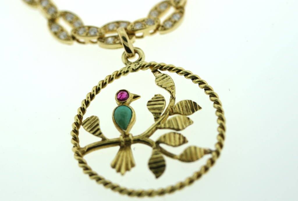 Women's VAN CLEEF & ARPELS Diamond Lovebird Charm Bracelet
