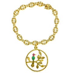 VAN CLEEF & ARPELS Diamond Lovebird Charm Bracelet