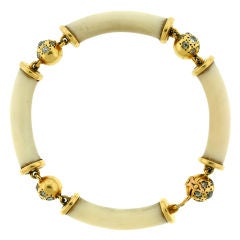 VAN CLEEF & ARPELS Ivory and Diamond Bracelet