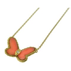 VAN CLEEF & ARPELS Coral Butterfly Necklace