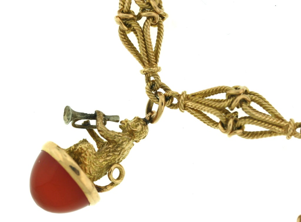 Exquisite 1960s "Musical Monkeys" Charm Bracelet