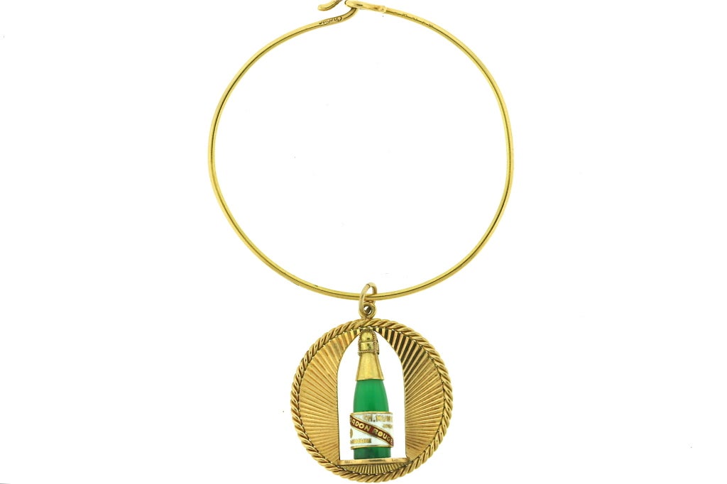 CARTIER Festive Champagne Bottle Gold Charm Bracelet
