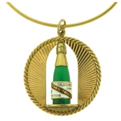CARTIER Festive Champagne Bottle Gold Charm Bracelet