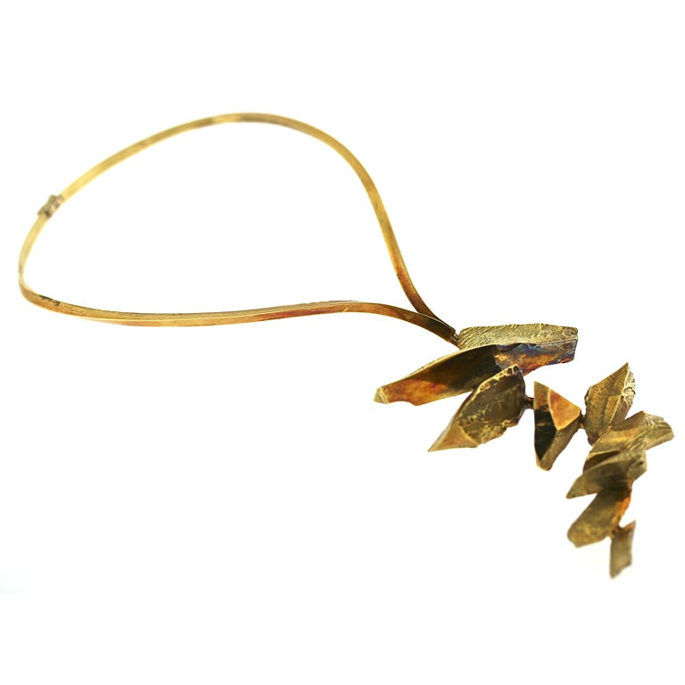 ALICIA PENALBA French Modernist Gold Necklace