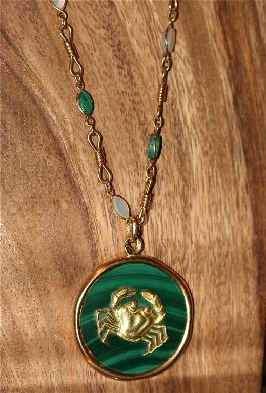 VAN CLEEF & ARPELS Gold and Malachite Long Necklace 2