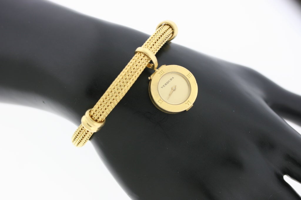 Women's VERDURA Gold Bracelet with Pendant Watch Charm