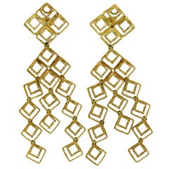 Tiffany 1970s Gold Dangling Earrings