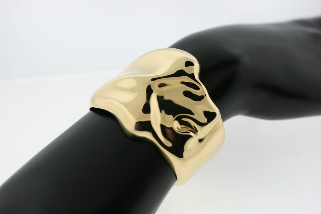 Tiffany & Co Elsa Peretti Polished Gold Abstract Cuff Bracelet 3