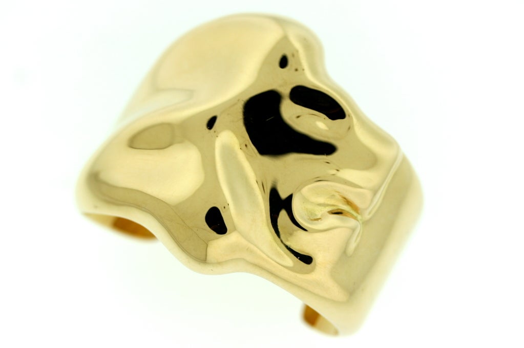 Tiffany & Co Elsa Peretti Polished Gold Abstract Cuff Bracelet 5